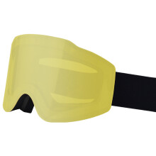 Anti Fog Wide Vision Ski Goggles for Men Women Anti-Scratch Glasses Black frame yellow l
