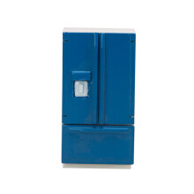 Mini Double Door Refrigerator Dollhouse Furniture DIY Dollhouse Toy Gift Blue and white