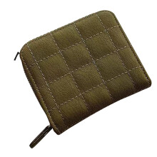 PU Leather Card Holder PU Leather Zipper Wallet Business Coin Purse for Women Green
