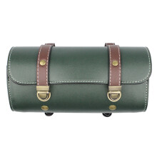 Mini Motorcycle Saddle Bag PU Leather Roll Saddle Motor Side Luggage Travel Tool Green
