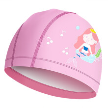 Kid Cartoon Swimming Caps for Kid, Children, Boy, Girl, PU Fabric Bathing Caps Pink fish