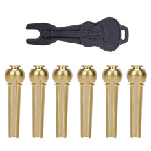 Acoustic Guitar Bridge Pins Pegs with Puller Guitar Accessories Easy to Install Brass