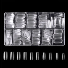 Full Cover Clear False Nails Tips,Press On Nail Fake Nail for Nail Slon DIY Home Square