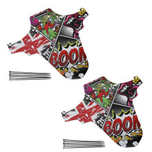 2Pcs Carbon Fiber Mud Guard Front & Rear Bike Fenders Mudguard for 26" 27.5" 29" Style C