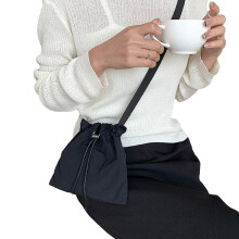 Crossbody Bag Ruched Design Cellphone Bag for Girl Women Versatile Trendy Bag Black