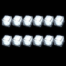 Plastic Multi-Color Luminous Ice Cube with Colorful Light for Party Club Bar White