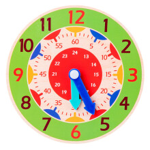 Colorful Learning Clock Model Mathematical Toy for Time Learning for Baby Toddle Green