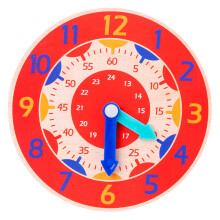 5.5in Learning Clock Learning Board for w/ 12/24 Hour Scale Primary Toddler Gi Red