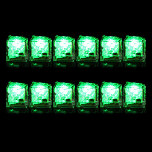 Liquid Sensor Ice Cube Flashing Blinking Glowing Light up Ice Cubes for Bar Green