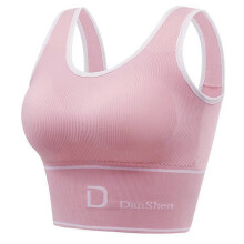 Push Up Sports Bra Top Shockproof Fitness Gym Bra Removable Padded U Shape Back Pink XL