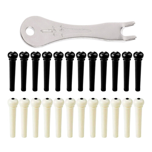 25 Pcs Acoustic Guitar Bridge Pins Pegs with Bridge Pin Puller Replacement