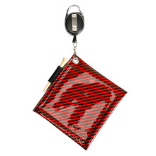 Square Golf Ball Cleaning Towel Mini PU Waterproof Golf Ball Club for Head Clean Burgundy