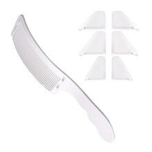 Barber Stylist Comb Curved Barber Clip Positioning Comb for Salon Barber Hair White