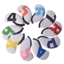 10Pc Waterproof Neoprene Golf Putter Cover Golf Iron Head Cover Golf Club Covers D