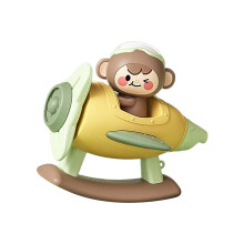 Cartoon Musical Aircraft with Whistle Lung Capacity Exercise Toy for Toddler Green