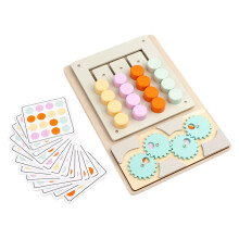 Toddler Board Toy Sliding Puzzle Brain Development Education Toy Boys Girl Warm colors