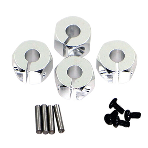 Hexagonal Nut Drive Hub 7mm Thick Remote Control Car Wheel Adapter, Aluminum Silver