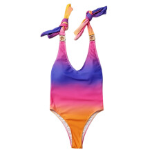 Womens One Piece Swimsuit Cross Back-Swimwear Sexy Deep V-neck Bathing Suit Gift Purple S