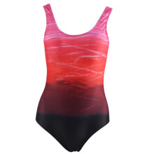 Plus Sizs Color Block Bathing Suit for Women One Piece Swimsuit Print Bikinis Pink M