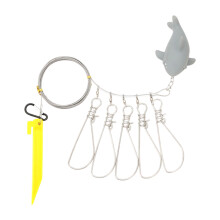 Stainless Fish Holder Line Stringer Clip with 5 Clip for 5 meters 5 points Selachimorpha