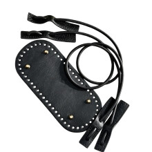 Crochet Bag Bottom and Strap Set with Edge Perforations for DIY Bag Repair Black 10  22cm