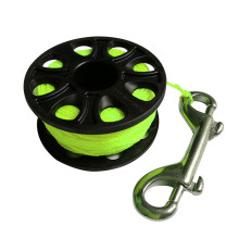 Scuba Diving Spool Finger Reel & Stainless Steel Bolts Snap Hook Dive Equipment Green