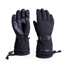 Snow Ski Gloves with Zipper Pocket Waterproof Snow Ski Gloves for Women Men XL Black