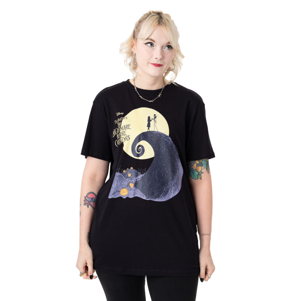 Disney (Medium) The Nightmare Before Christmas Short Sleeved T-Shirt (Unisex Black)