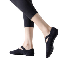 Non Slip Yoga Socks for Women,Grips Pilates Socks with Cushion for Pilates Barre Black