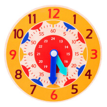 Teaching Clockface Sensory Toy Board Kids Brain Developmental for Time Learning Orange