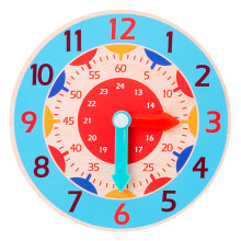 Educational Clock Toy Wooden for Time Cognitive Board Toddler Fine Motor Skill T Sky Blue