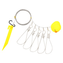 Practical Fish Stringer Clip Line Fish Holder with Swivels 5 meters  5 points quack quack