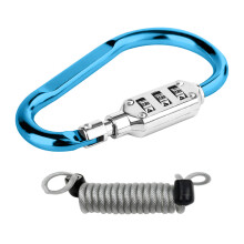 D-Shaped Code Lock for Bike Security Cable Lock, Outdoor Lock Combination Locks Blue