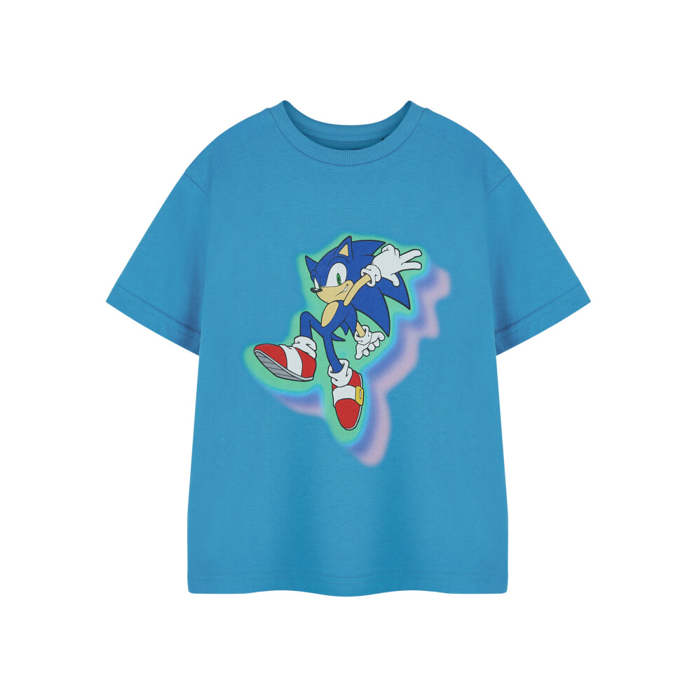 Sonic The Hedgehog (3-4 Years) Short Sleeved T-Shirt (Boys Blue)