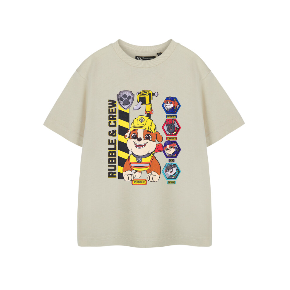 Paw Patrol (2-3 Years) Short Sleeved T-Shirt (Boys Beige)