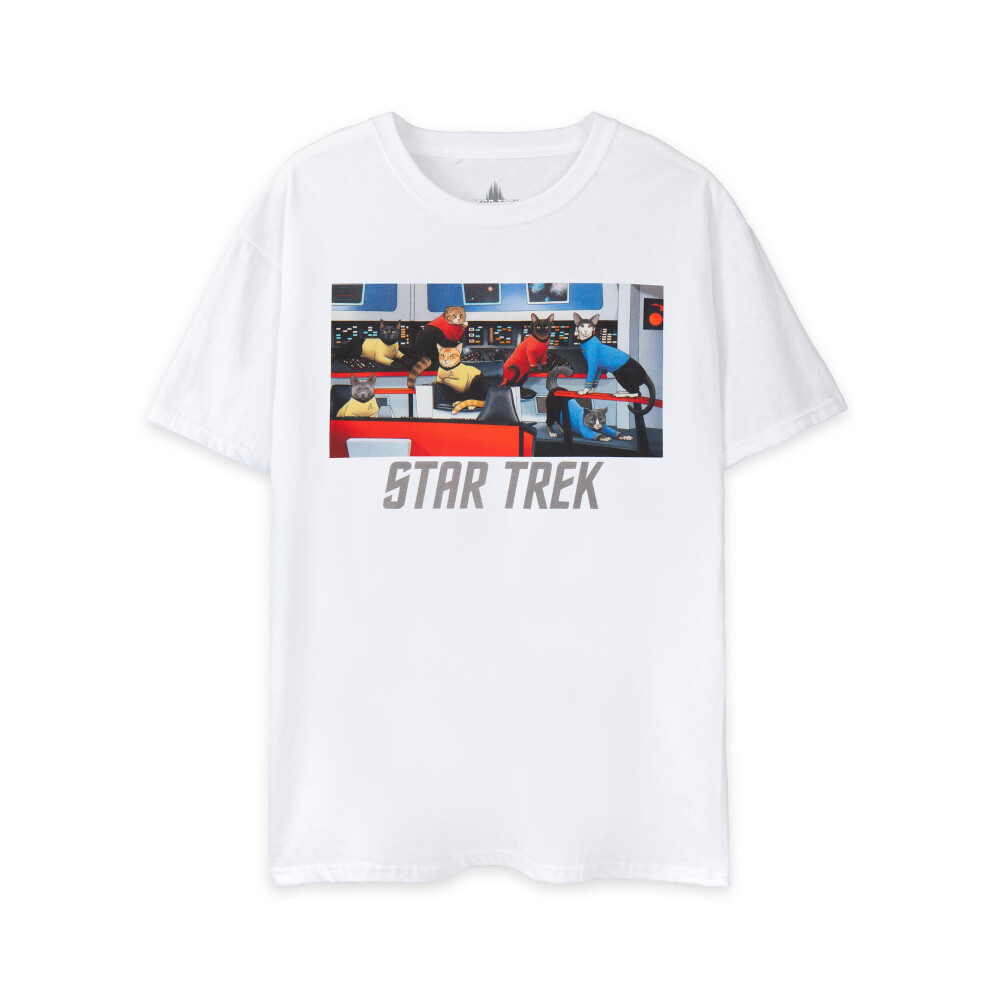 Star Trek (Small) Short Sleeved T-Shirt (Mens White)