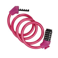 5Digit Resettable Combination Coiling Cable Lock Weatherproof Coiled Cable Lock Purple