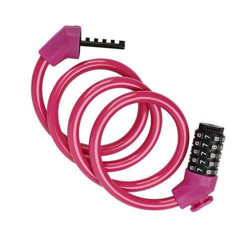 5Digit Resettable Combination Coiling Cable Lock Weatherproof Coiled Cable Lock Purple
