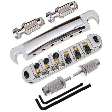 Portable Saddle Bridges Roller Saddle Bridge Guitar Replacement Bridge Kit Silver