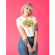 (X-Large) Polly Pocket Cropped Short Sleeved T-Shirt (Womens White)