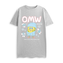 (X-Large) SpongeBob SquarePants Short Sleeved T-Shirt (Womens Grey)