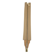 30cm Metal Zipper PU Leather Zipper with Holes DIY Zipper Replacement for Sewing Khaki