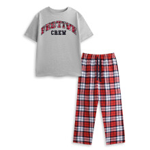 (13-14 Years) Show Me The Merch Short Sleeve Long Leg Pyjama Set (Unisex Kids Grey)