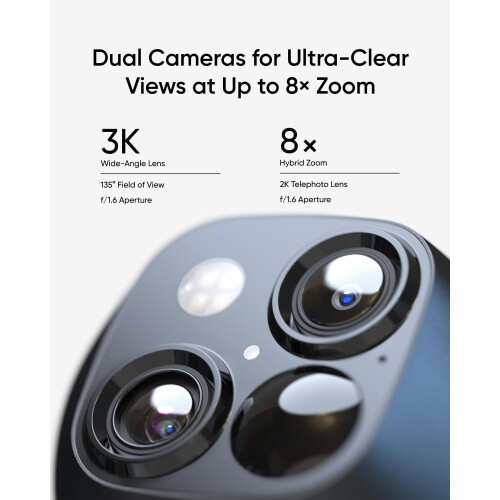 Eufy eufySecurity SoloCam S340 Dual Cameras Solar Security Camera Outdoor Wireless 3K 1