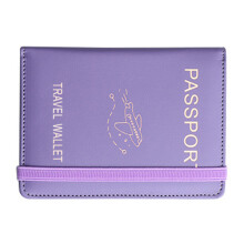 PU Blocking Wallet Practical Passport Organizer with Multiple Card Pockets Purple