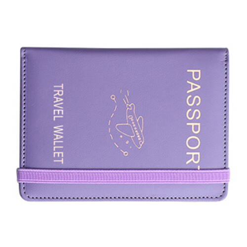 PU Blocking Wallet Practical Passport Organizer with Multiple Card Pockets Purple