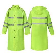 High Visibility Long Construction Jacket Reflective Rain Jacket Fluorescent green XXL