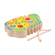 Preschool Toy Wood Magnetic Fshing Game Marine Life Cartoon Game dinosaur fishing