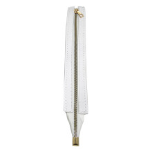 Metal Zipper 30cm DIY Zipper Replacement PU Leather Zipper for Sewing Handbag White