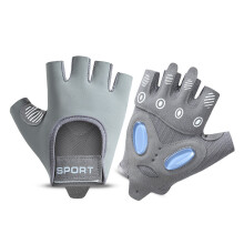 Half Finger Biking Mountain Bikes Gloves Shock-Absorbing Padded Bicycles Gloves Gray